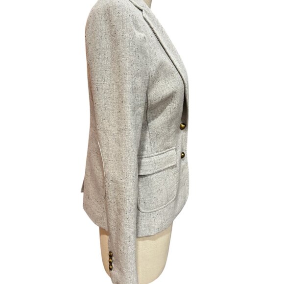 Banana Republic Wool Blend Hackney Blazer Riding Jacket Size 4 Neutral Tweed - Picture 4 of 5